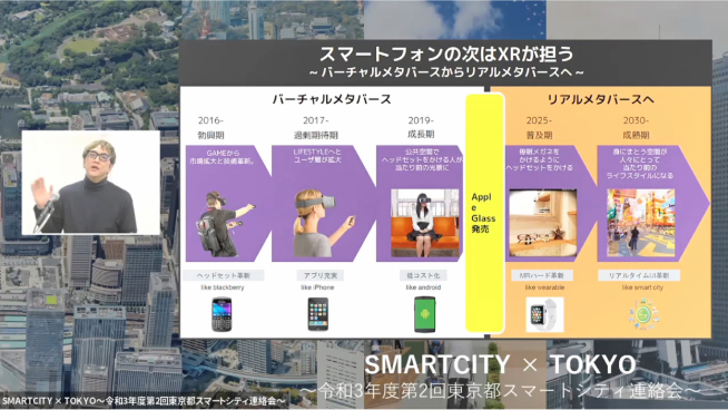 写真:「リアルメタバースが新たな価値を創造する」の取組発表の様子