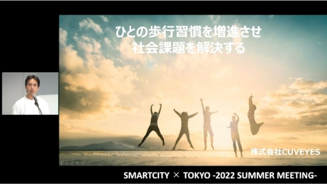 画面イメージ:「人の活動量を底上げし、健康と環境の課題解決を」のクロスピッチ
